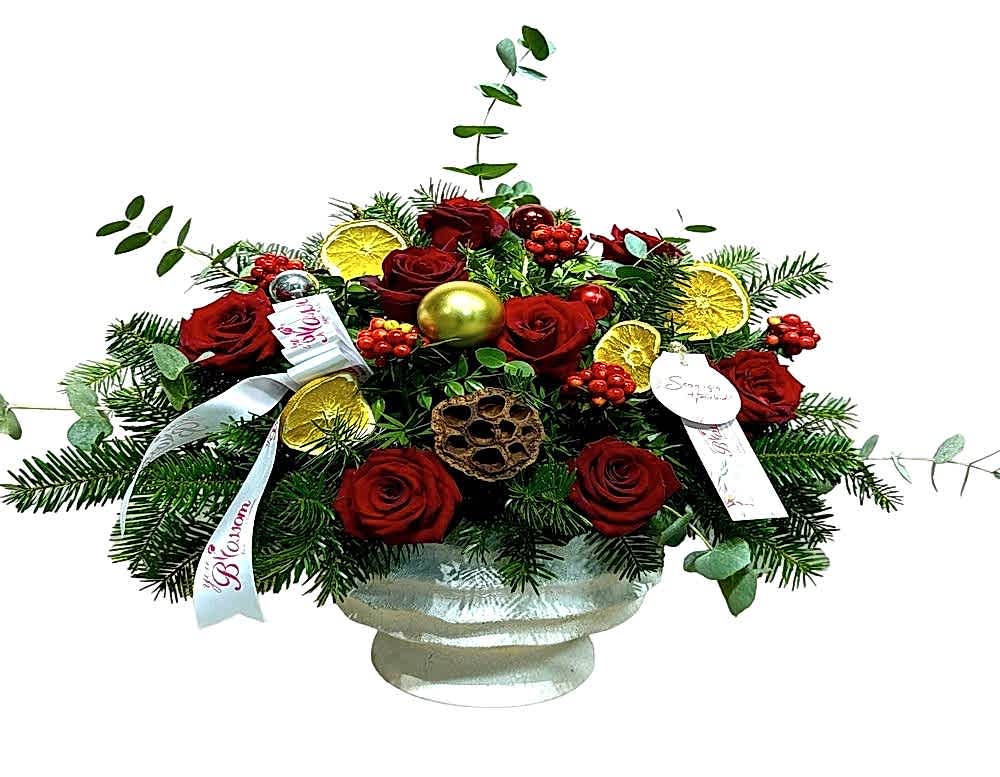 yılbaşı çiçek, kokina çiçeği, yılbaşı aranjmanı,